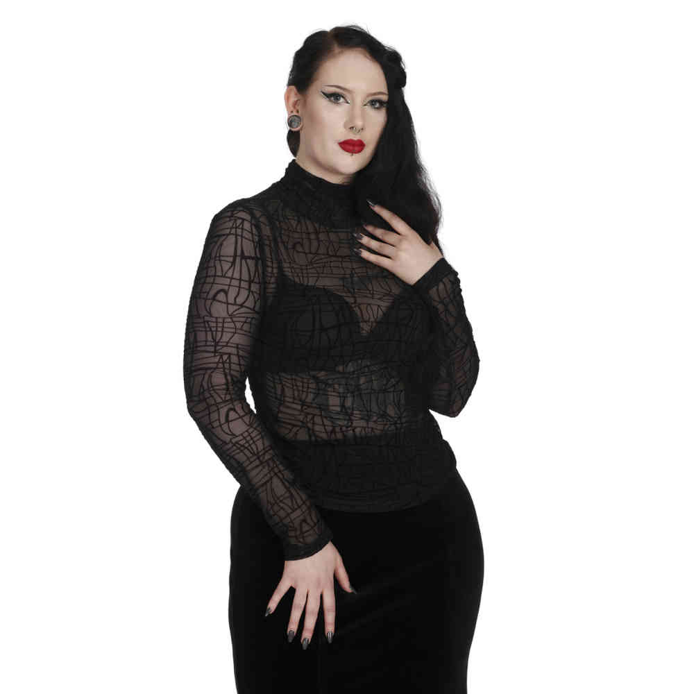 Banned - Trellis Longsleeve top - Zwart